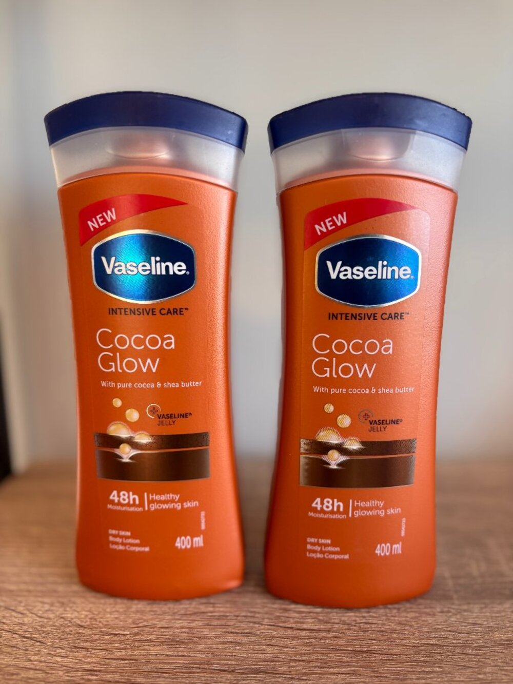 Vaseline Cocoa Glow Body Lotion 400ml x 2 Pack Cocoa Shea Butter 48H Moisture